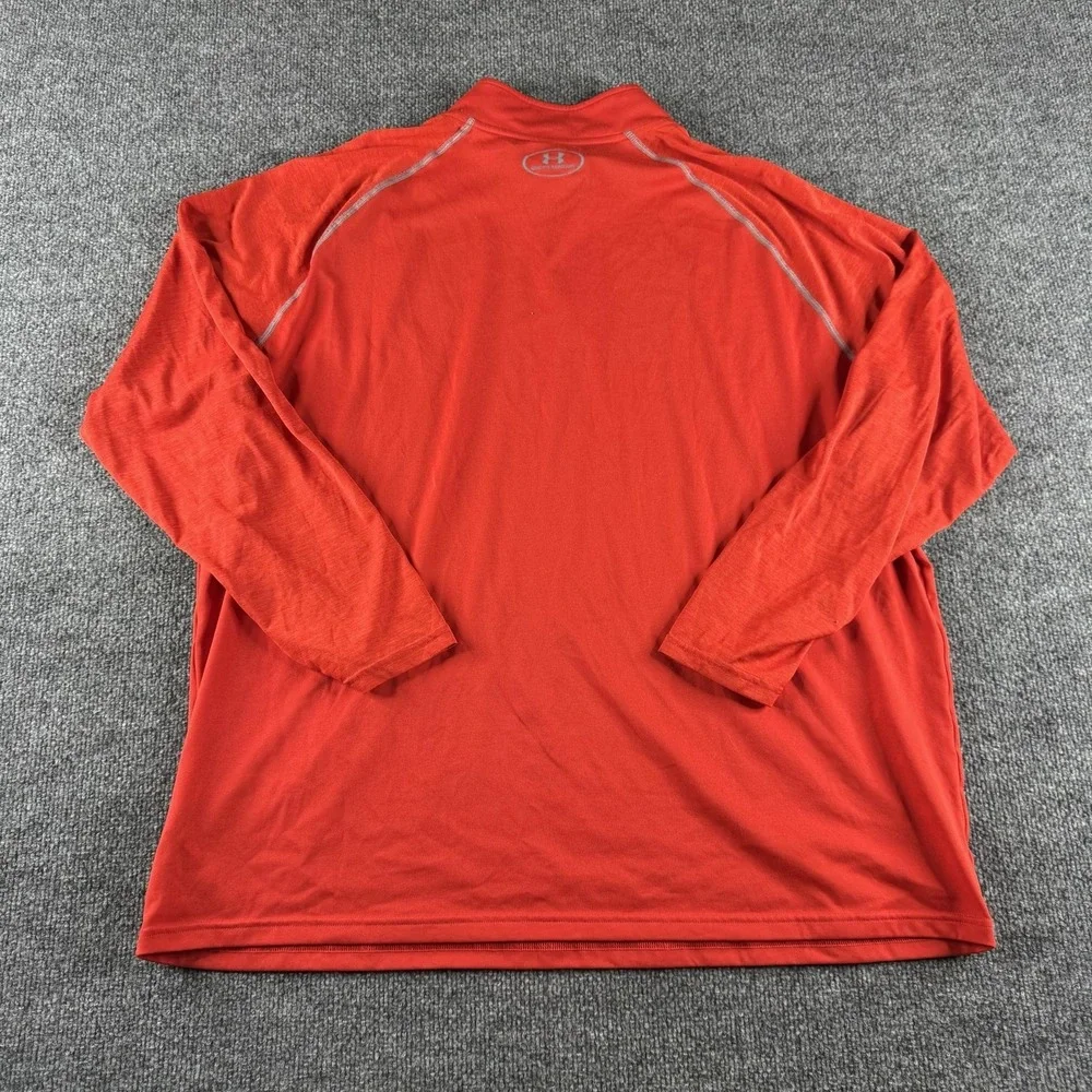 Under Armour HeatGear Pullover Mens 2XL Red 1/4 Zip Long Sleeve Athletic